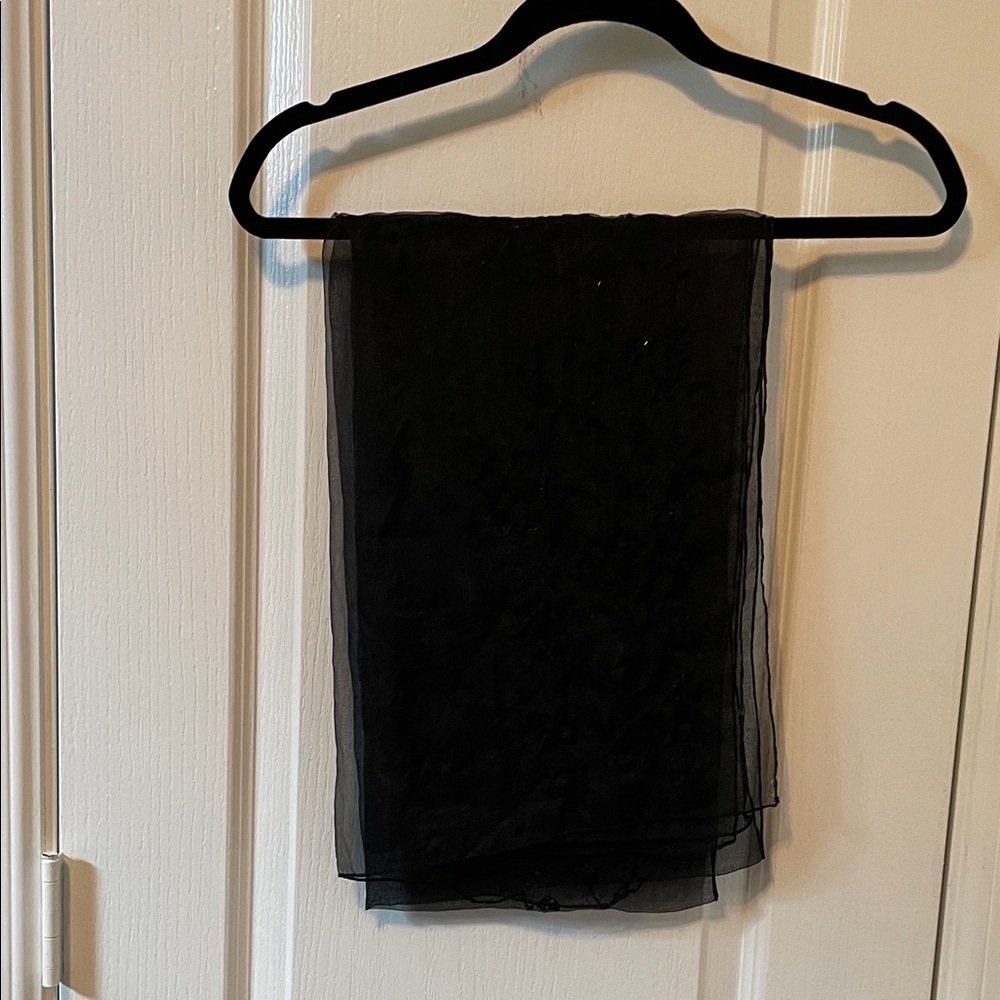 Elegant Black Sheer Scarf